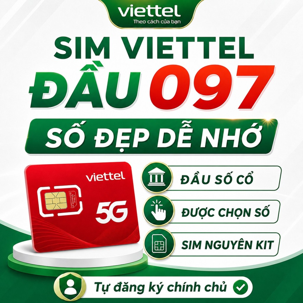 SIM Viettel Đầu 097 Số Đẹp Nguyên Kit, Chọn Số
