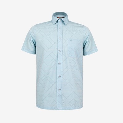 Áo sơ mi nam KHATOCO ngắn tay form Tailor Fit lai ngang mã A1MN518T2-CNIN730-2703-N