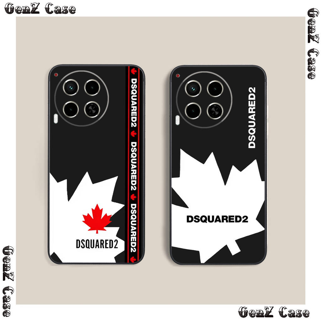 Ốp lưng Tecno Camon 30 cạnh vuông in hình lá phong icon Dsquare2 hot trend