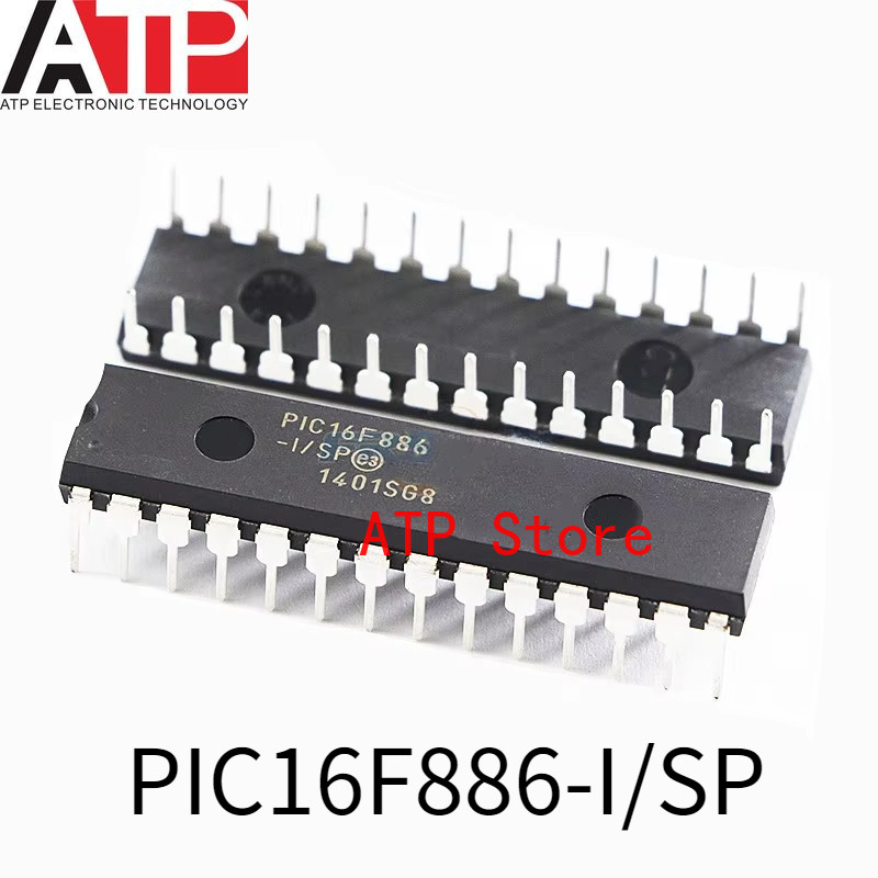 5 Cái / lốc 100% Mới Chính Hãng PIC16F886-I / SP PIC16F886 16F886 DIP-28 CHIP IC MCU 8BIT 14KB FLASH