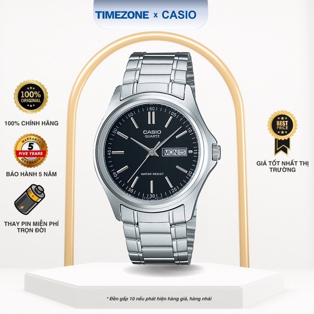 Đồng hồ Casio Chính Hãng 43mm Nam MTP-1239D-1A Dây Kim Loại - TIMEZONEVN