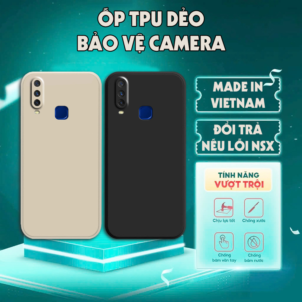 Ốp lưng dành cho Vivo U10 / Y11 / Y12 / Y15 / Y17 chống sốc, đen mịn, TPU, bảo vệ camera
