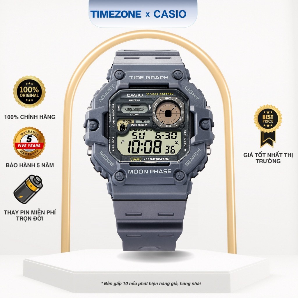 Đồng hồ Casio Chính Hãng 52mm Nam WS-1700H-8A Kính Nhựa - TIMEZONEVN