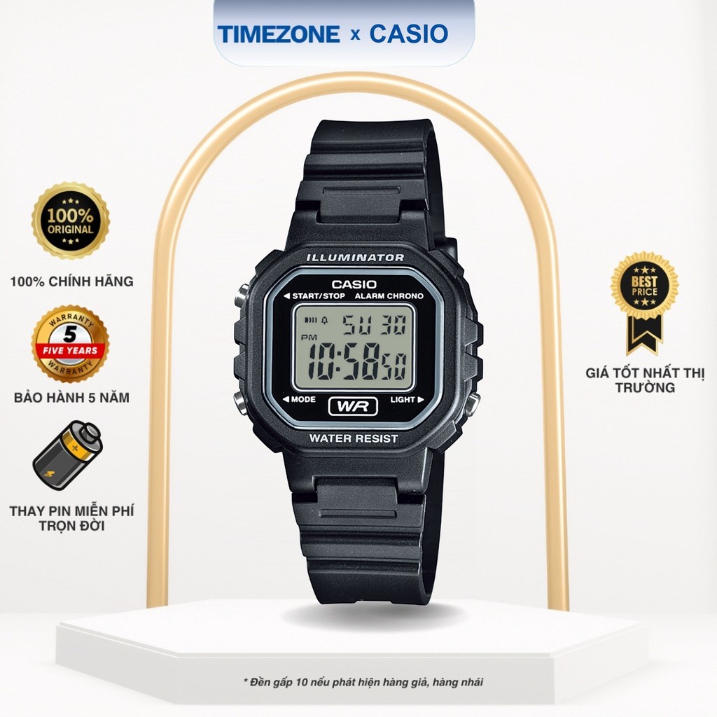 Đồng hồ Casio Chính Hãng 34mm Nữ LA-20WH-1A Kính Nhựa - TIMEZONEVN