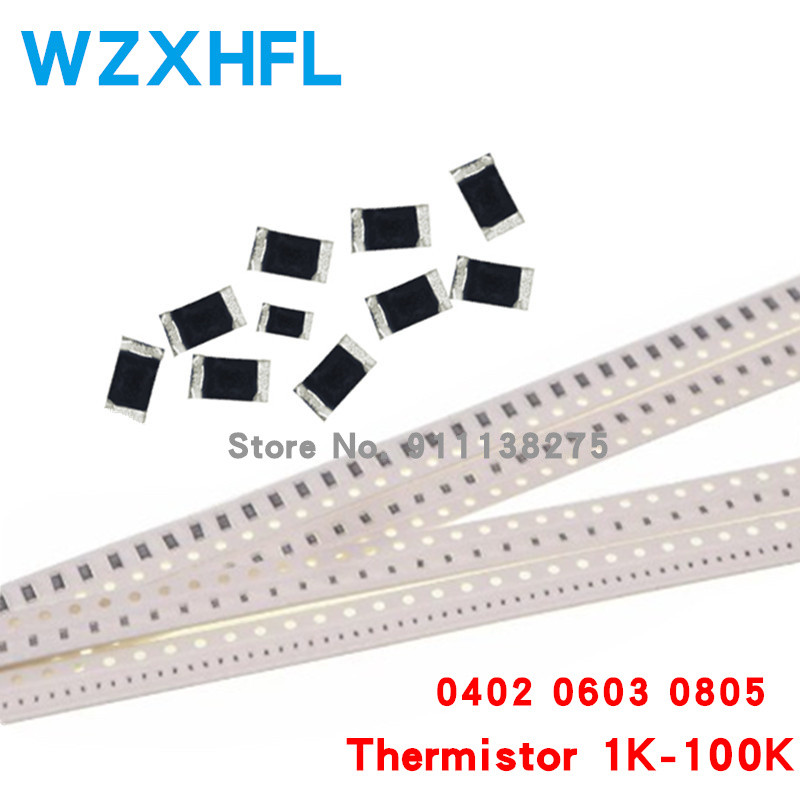 20 chiếc 0402 0603 0805 1% NTC SMD Điện trở nhiệt 1K 2.2K 2K 3.3K 4.7K 6,8K 10K 15K 22K 33K 47K 50K 