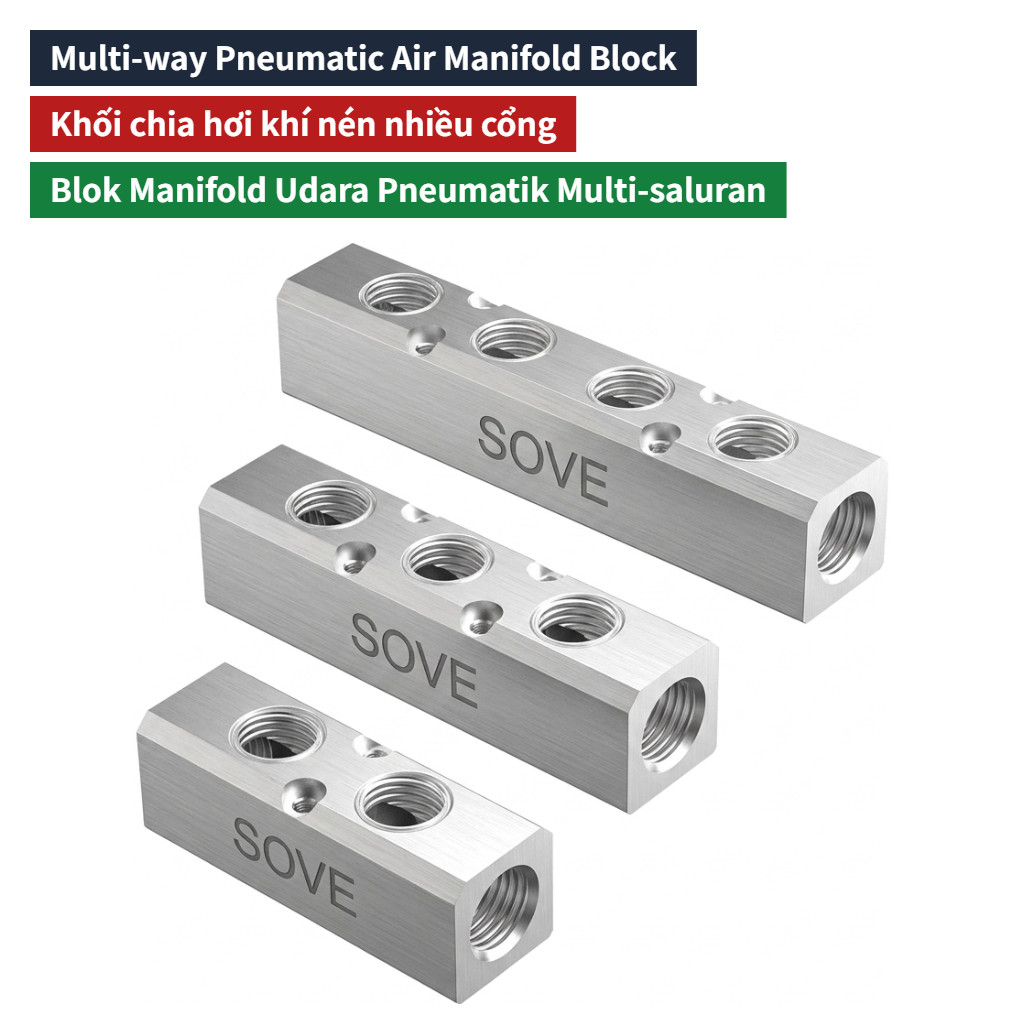 45mm*45mm High-Flow Pneumatic Shunt Block, 6-point Inlet 2-point Outlet Reducer