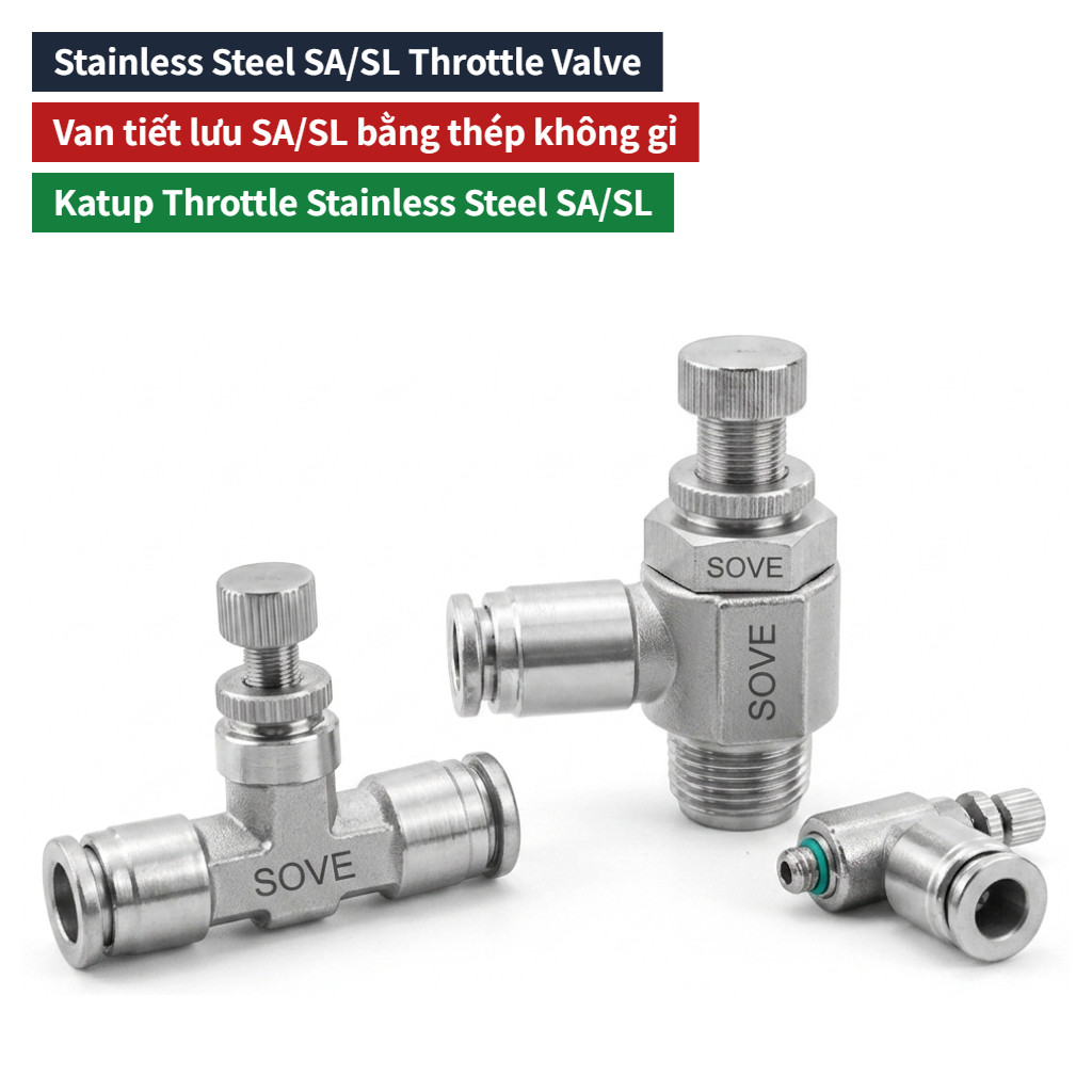 SL Series Stainless Steel 90° Throttle Valve, Pneumatic Elbow Adjustable Flow Valve