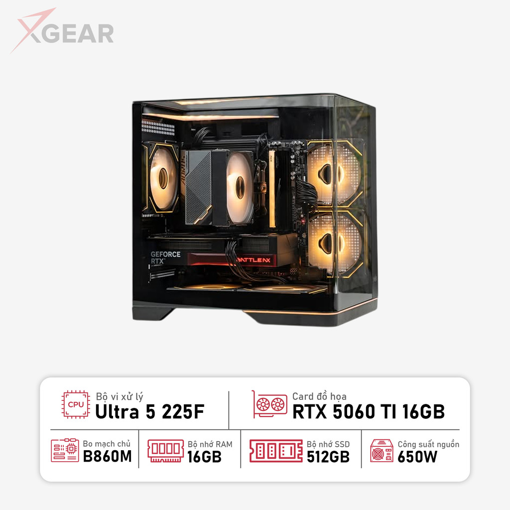 PC ULTRA5 / 506T NOVA PLUS - Ultra 5 225F | RAM 16GB | RTX 5060 TI 16GB | SSD 512GB | WIFI