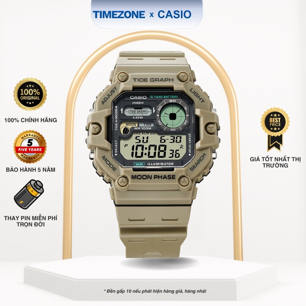 Đồng hồ Casio Chính Hãng 52mm Nam WS-1700H-5A Kính Nhựa - TIMEZONEVN