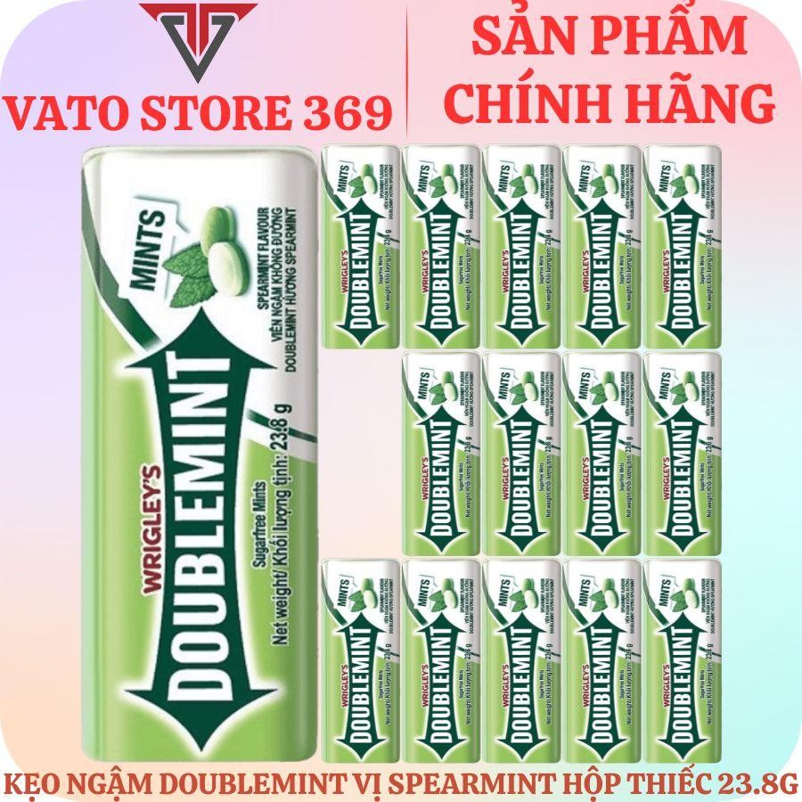 Kẹo viên ngậm không đường DOUBLEMINT hương spearmint hộp thiếc 23.8g