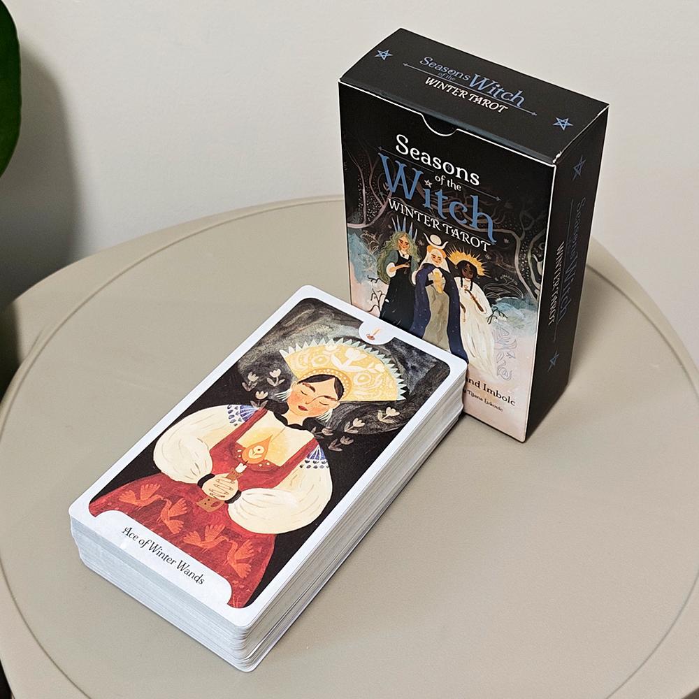 Seasons of The Witch: Bộ bài Tarot mùa đông, Hành trình xuyên Yule và Imbolc 78 lá bài 12 * 7cm in t