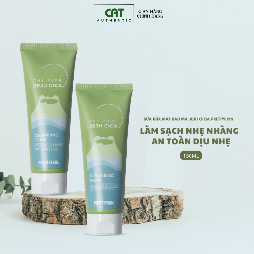 Sữa Rửa Mặt Rau Má PRETTYSKIN The Pure Jeju Cica Cleansing Foam 150ml| Olise Cosmetics