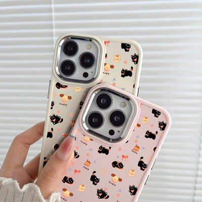 Suntaiho Kawaii Mèo Món Tráng Miệng Màu Tối Dễ Thương In Hình TPU Chống Sốc Cho iPhone 17 16 15 14 13 12 11 X XS XR Pro Max Plus