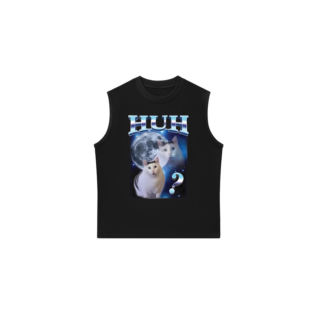 Áo Ba Lỗ Relaxed Fit MemeWear - Meme Cat Huh