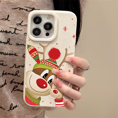 Suntaiho Dễ Thương Giáng Sinh Tuần lộc Speckked White In Hình TPU Chống Sốc Cho iPhone 17-11 X XS XR Pro Max Plus
