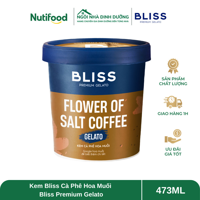 Kem Bliss Cà Phê Hoa Muối 473ml Bliss Premium Gelato