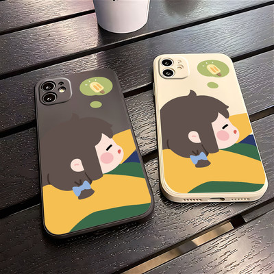 Suntaiho Cô Gái Dễ Thương Popsicle Tối Giản Màu Trắng In Hình TPU Chống Sốc Cho iPhone 17-11 X XS XR Pro Max Plus