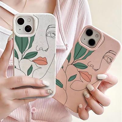 Suntaiho Botanical Face Art Pastel Speckled In hình TPU chống sốc cho iPhone 17-11 X XS XR Pro Max Plus