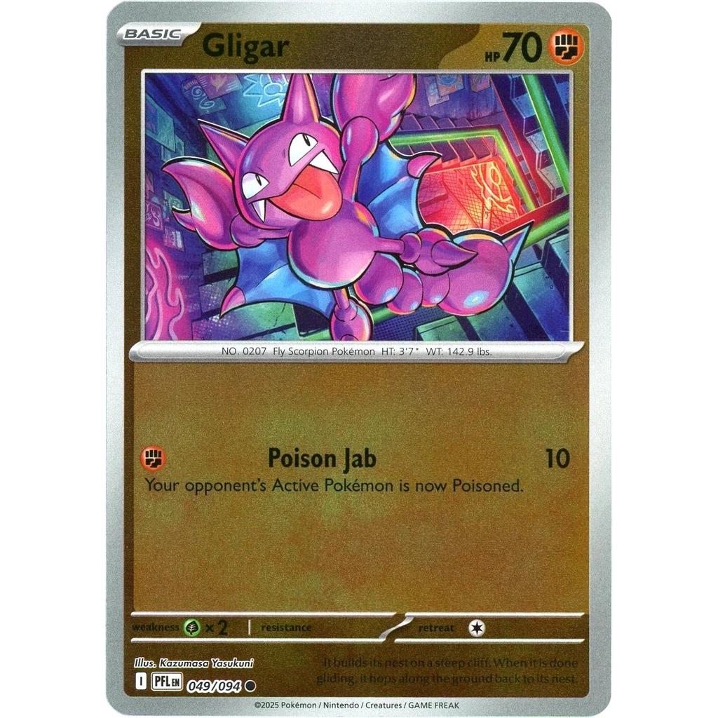 Thẻ Bài Pokemon Gligar - 049/094 - Reverse Holo Common