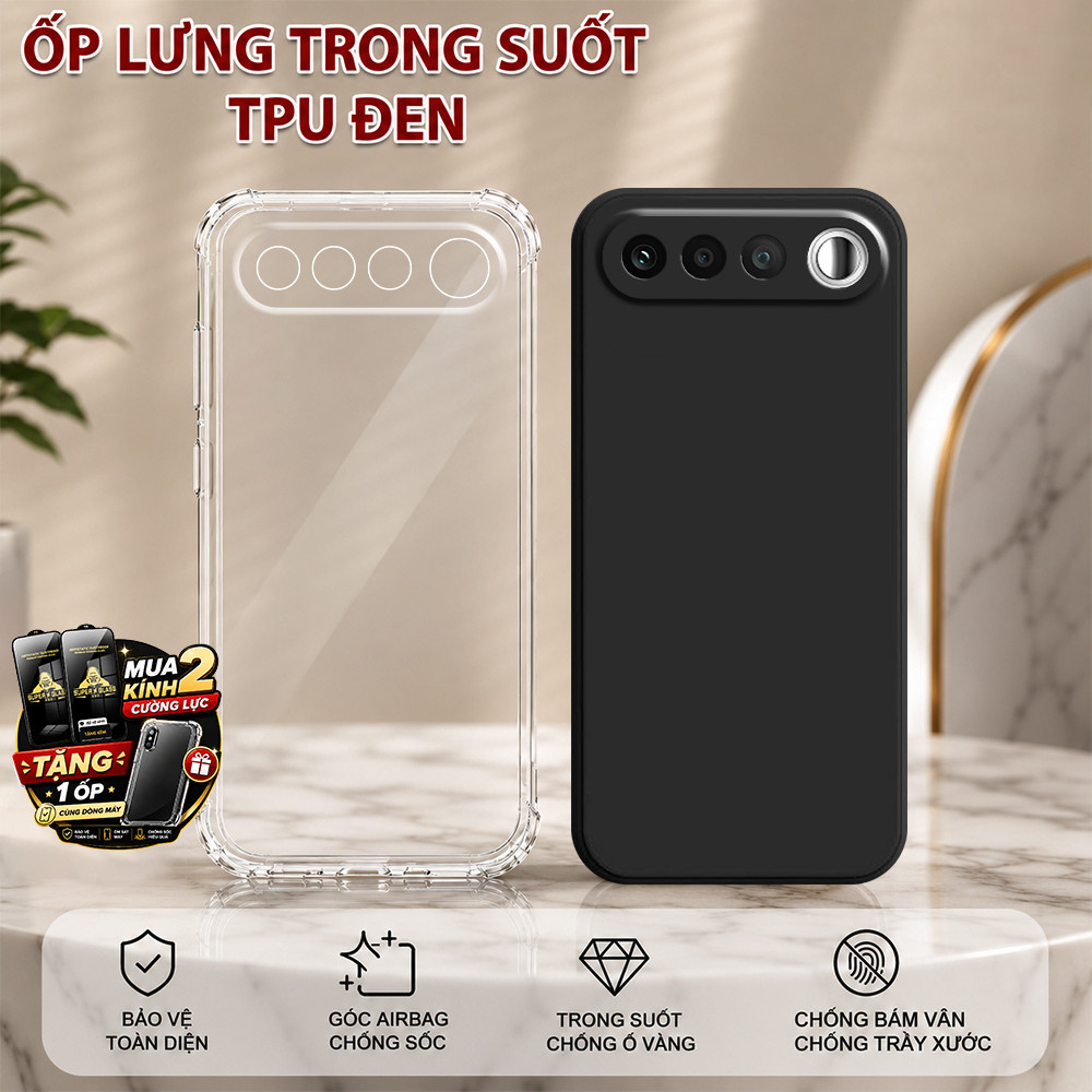 Ốp lưng  Realme 16 / 16 Pro 5G dẻo trong chống sốc & tpu đen trơn , đơn giản , thanh lịch