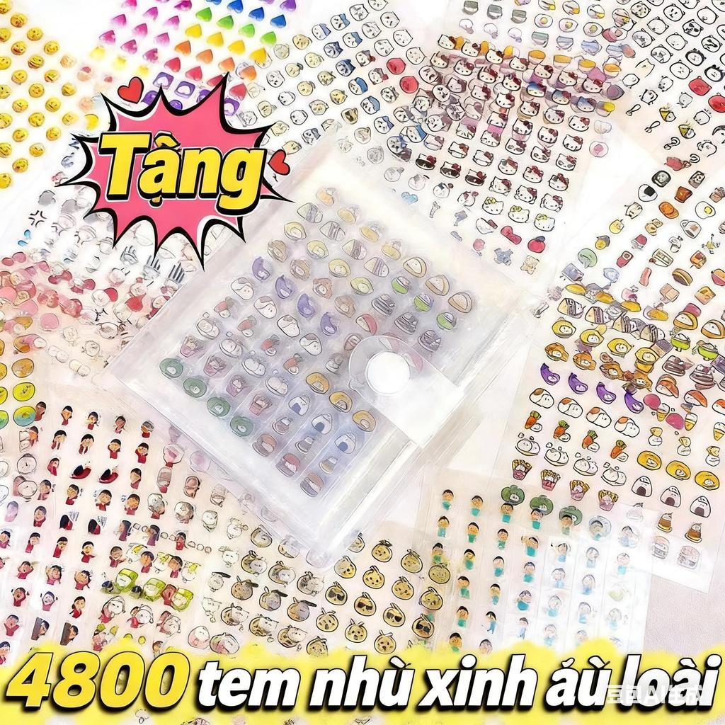 4800 Miếng Dán Mini Sách Bảo Quản Họa Tiết Hoạt Hình Dán Cho Trẻ Em Miếng Dán Chống Thấm Nước Bé Gái