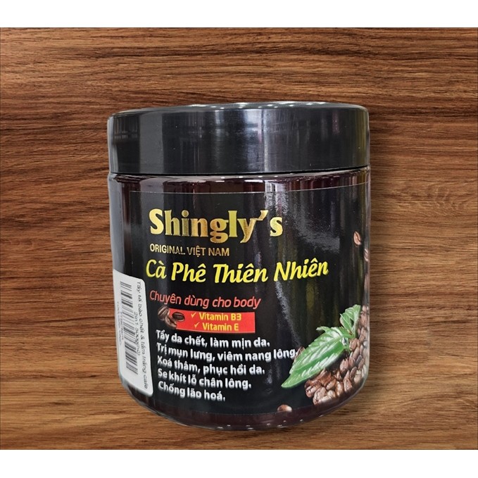 Tẩy tế bào da chết body & tắm trắng cafe 2in1 Shingly's Beauty 500g