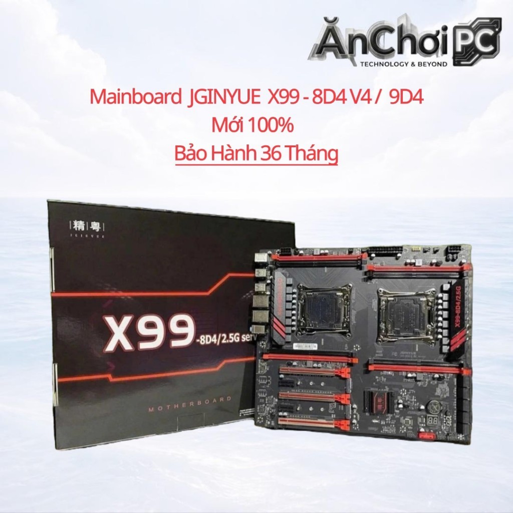 Main JGINYUE X99-8D4 2.5G / 9D4 – Hỗ Trợ Dual CPU Xeon V4 , Mới 100% , Bảo Hành 36 Tháng