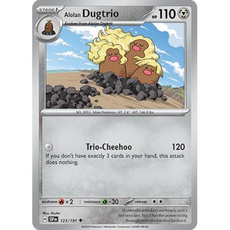 Thẻ Bài Pokemon Alolan Dugtrio - 123/191 - Uncommon