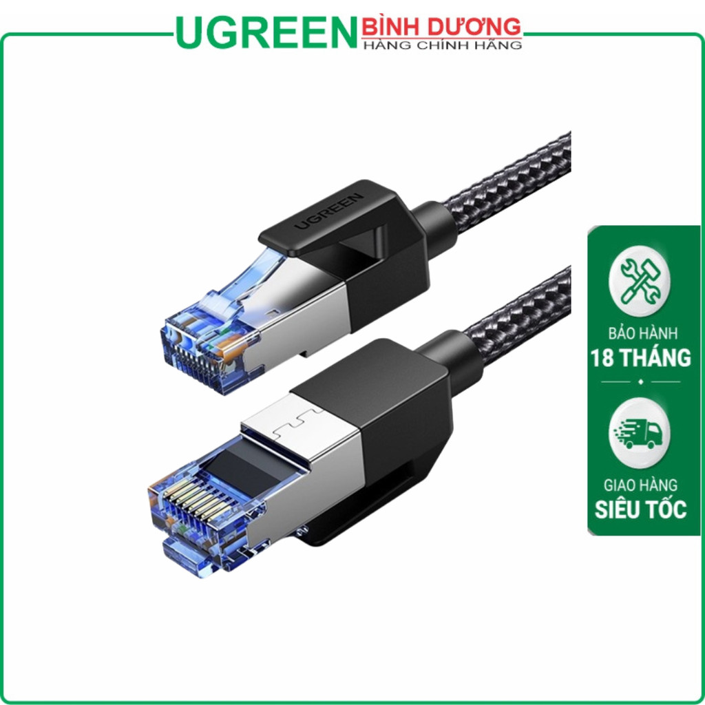 Cáp mạng Cat8 đúc sẵn bọc dù dài 1M Ugreen 80429 cao cấp