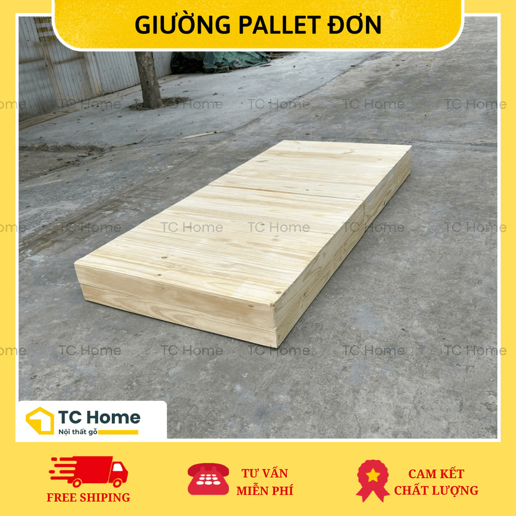 Giường 1m2x2m Cao 20 Cm Mặt Nan Thưa Hoặc Mặt Nan Kín, GIƯỜNG PALLET GỖ THÔNG