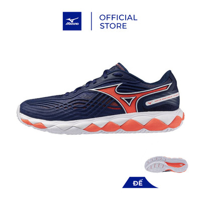 Giày Tennis Unisex WAVE ENFORCE TOUR AC Xanh hải đăng/Trắng/Cam cháy - 61GA260014