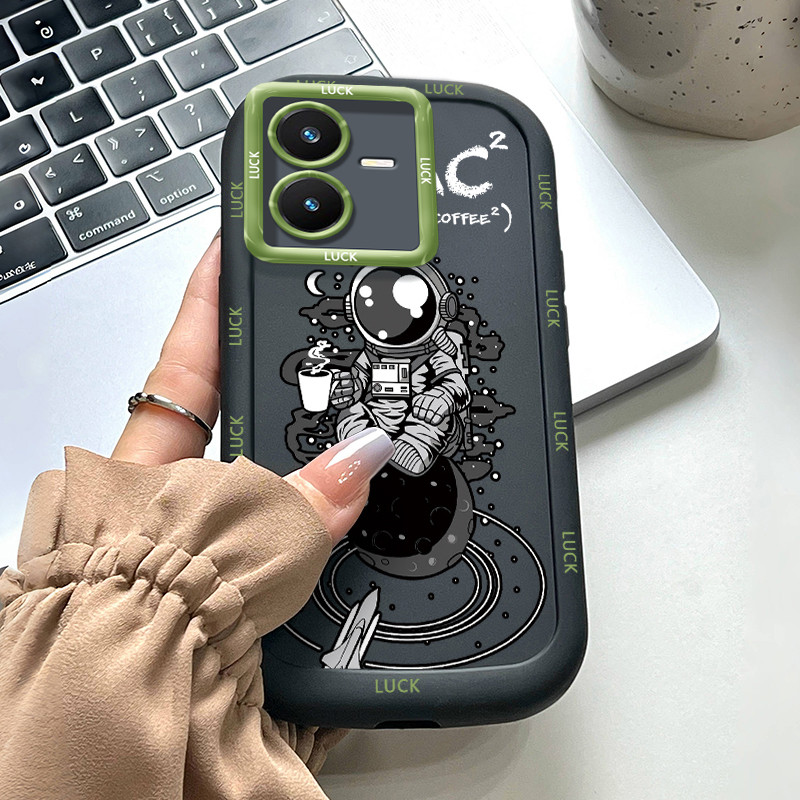 Ốp Lưng Cho VIVO Y22 Y22s Space Man Điện Thoại Silicone Mềm Áo Khoác