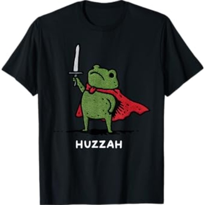 Huzzah Ếch Hiệp Sĩ Ngộ nghĩnh Thanh Kiếm Meme Trích Dẫn Áo Thun