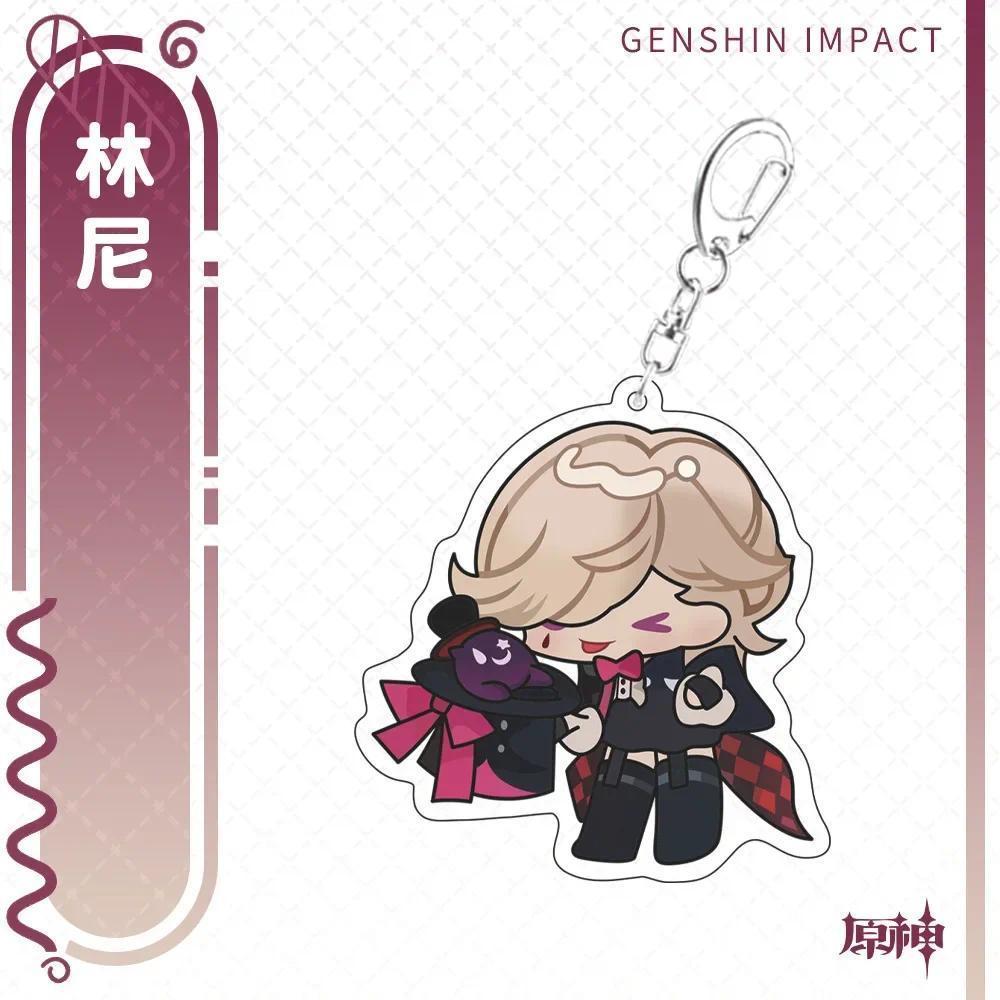 Genshin Impact Anime Figure Keychain Clorinde Navia Wriothesley Key Chain Game Props Cosplay Móc Khó