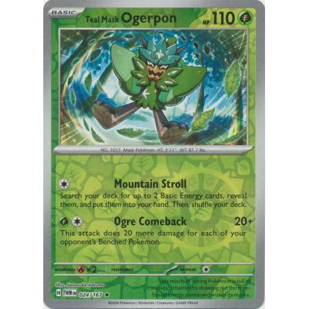 Thẻ Bài Pokemon Teal Mask Ogerpon - 024/167 - Holo Rare Reverse Holo