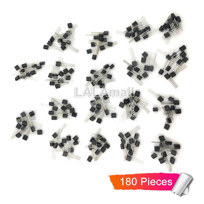 180 Chiếc Transistor Thành Phần Các Loại Bộ TO-92, S9012 S9013 S9014 S9015 S9018 A1015 C1815 A42 A92