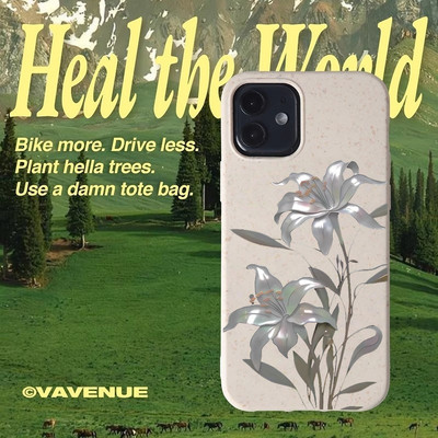 Suntaiho Silver Lily Floral Speckked White In hình TPU chống sốc cho iPhone 17-11 X XS XR Pro Max Plus