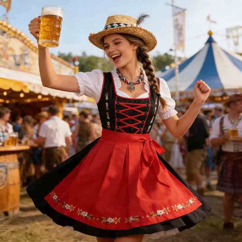 Đức Bavarian Oktoberfest Trang phục Bavarian Oktoberfest Carnival Dirndl Bia Đầm