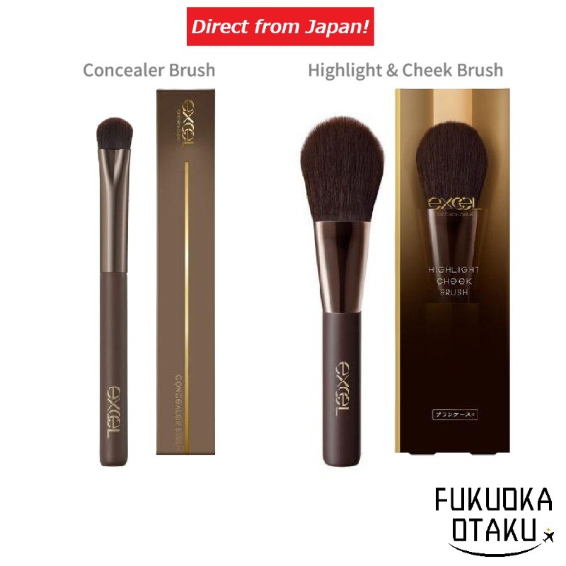 excel Concealer Brush / Highlight & Cheek Brush Độ Ôm Khít Dụng Cụ Trang Điểm・Phụ Kiện Làm Đẹp【Gửi t
