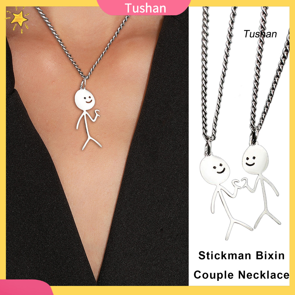 Cặp Đôi Dây Chuyền Kim Loại Không Gỉ Mạ Điện, Tặng Bạn Thân Unisex