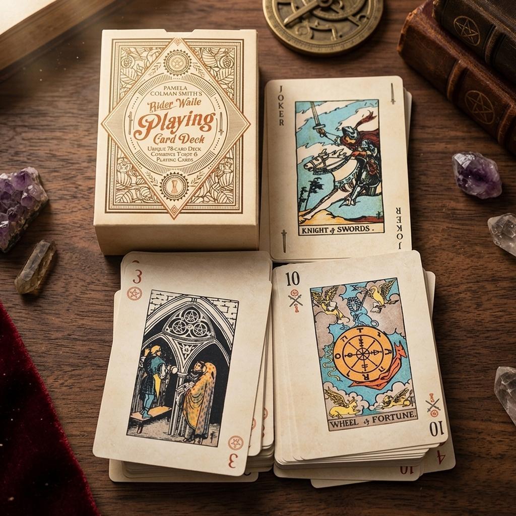 Bộ bài chơi bài RWS 9 * 6cm: Bộ bài Poker 78 lá được minh họa với hình ảnh RWS, Kết hợp Tarot và bài