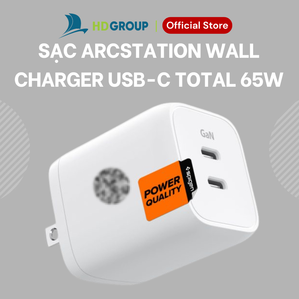 Sạc ArcStation Wall Charger (GaN / 2-Port /USB-C PD 65W / PPS 65W/ Total 65W) White-Không Bảo Hành