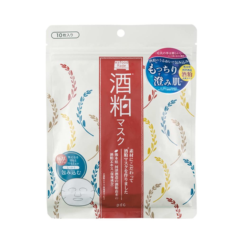 【Direct From Japan】Wafood Made Sake Kasu Mask, 10 Sheets, Reduces Dullness and Enhances Skin Brighte