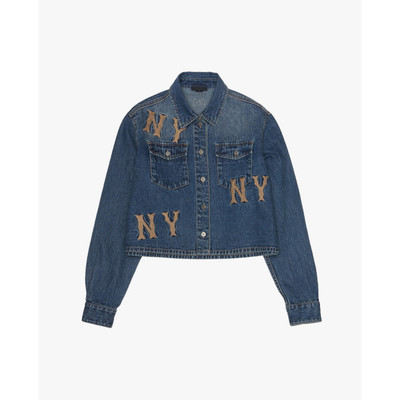 MLB - Áo khoác denim nữ tay dài phối logo_3FDRG0254-50INS