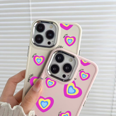 Suntaiho Candy Hearts Clean White In hình TPU chống sốc cho iPhone 17 16 15 14 13 12 11 X XS XR Pro Max Plus