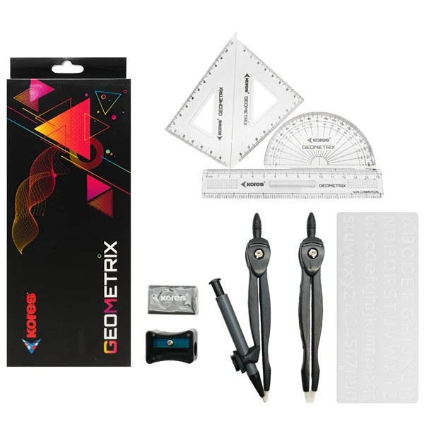 Bộ Compa, Eke, Thước Kẻ Kores Ambassador Geometric