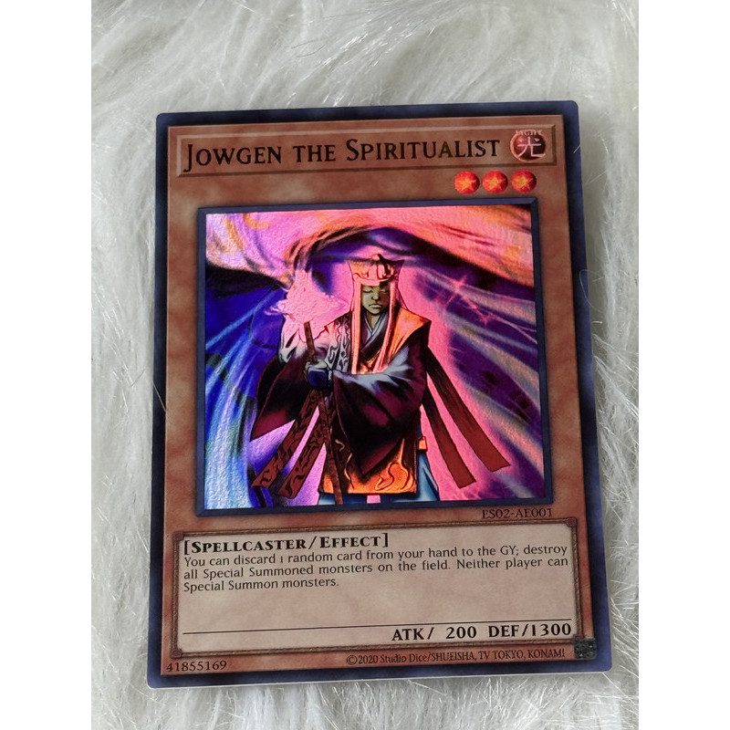 Thẻ bài Yugioh Tiếng Anh chính hãng:  "Jowgen the Spiritualist" (ES02-AE001)