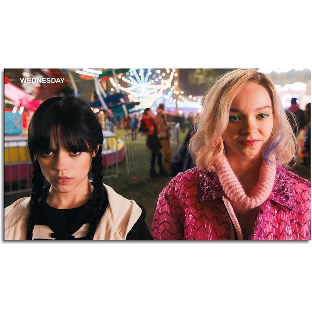 Thứ Tư Poster Jenna Ortega Canvas In Emma Myers Nghệ Thuật Treo Tường Cho Văn Phòng Tại Nhà Trang Tr