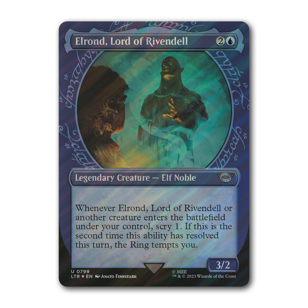 [MTG] Elrond, Chúa tể của Rivendell [LTR] [Xanh lam] [Uncom] [Giấy sét đánh] [ENG] [2023] (Magic: Cu