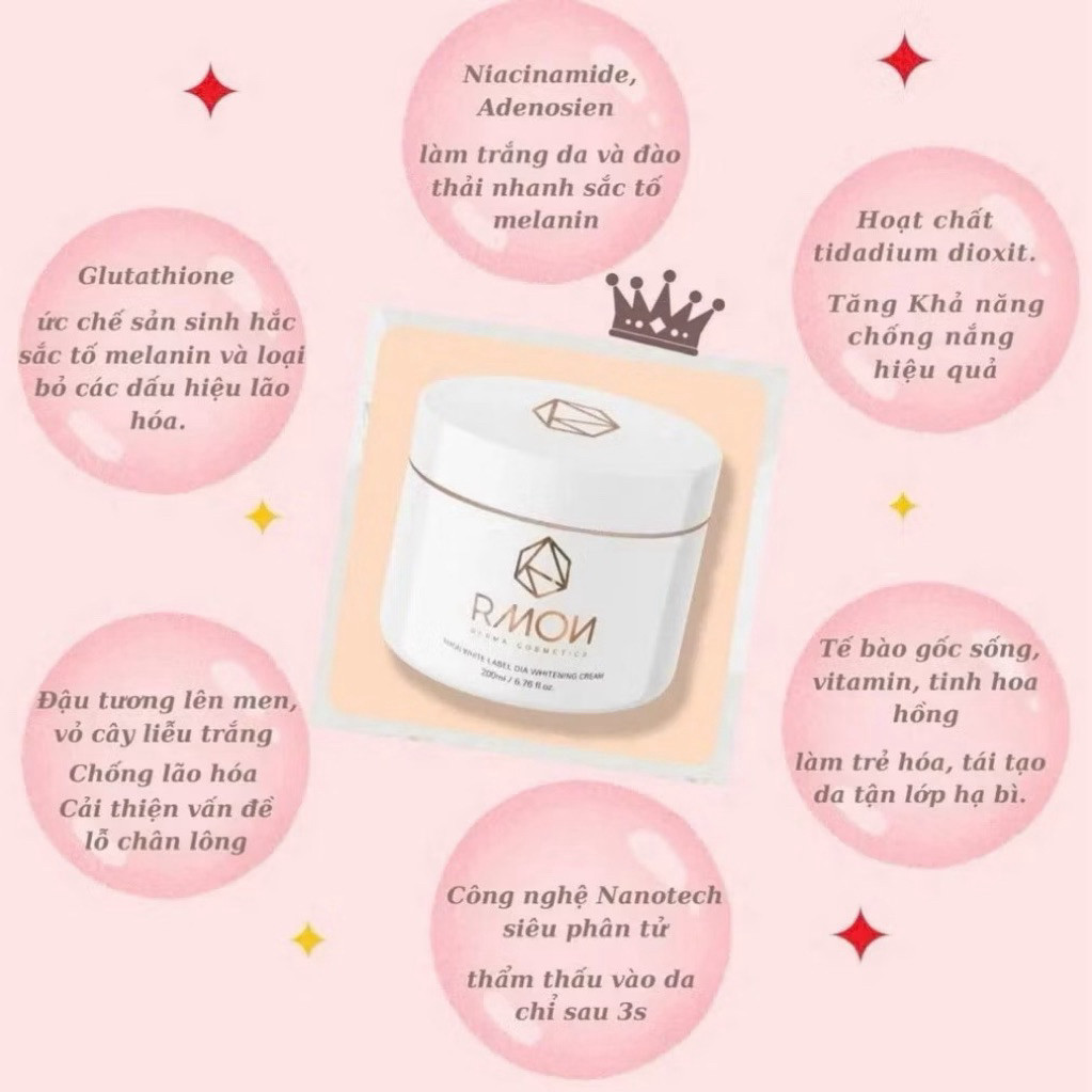 Kem Dưỡng Trắng Da Rmon White Label Dia Whitening Cream 200ml hạn 2028 kem body rmon Re:Lab CC330